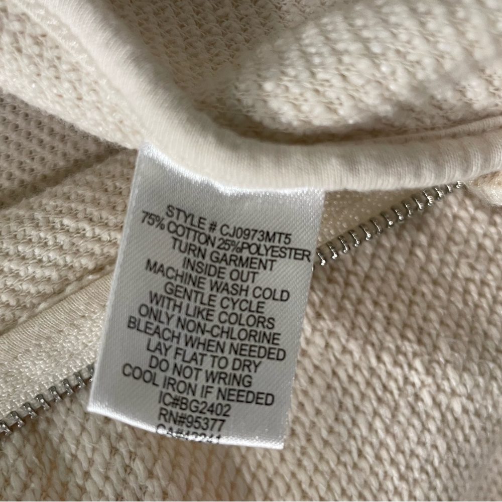 Sanctuary Neutral Knit Jacket Zip Front Cotton Blend Pockets Size L - Picture 5 of 5